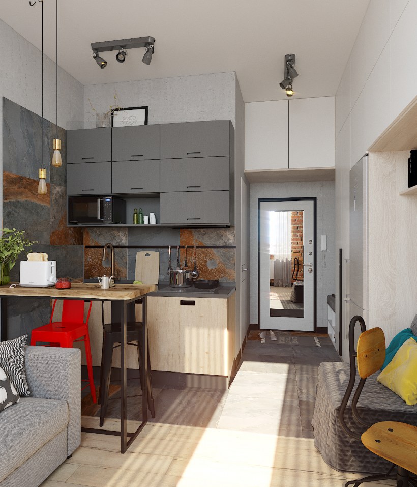 Планировка студии 20 кв.м