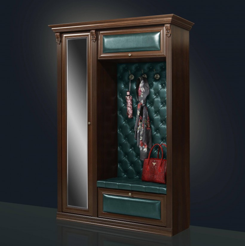 Прихожая с зеркалом б5.1-1 орех/Rhodes 0470