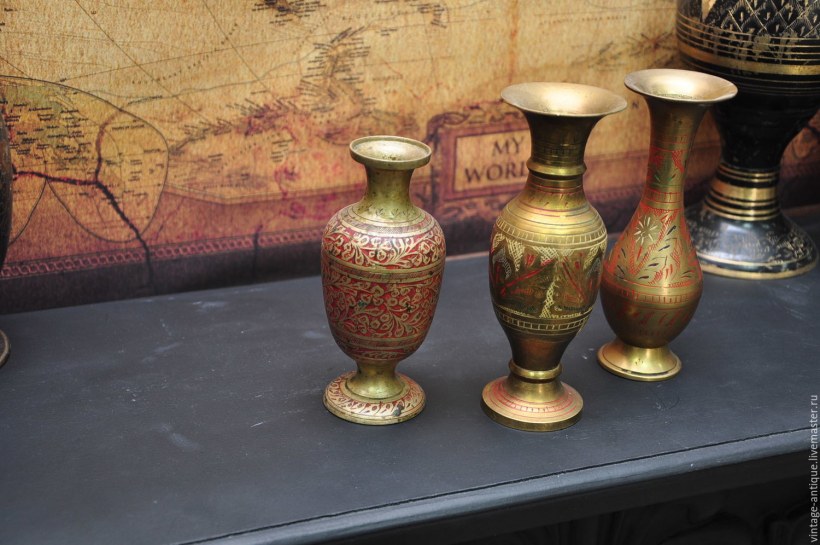 Антикварная латунь ваза Индия