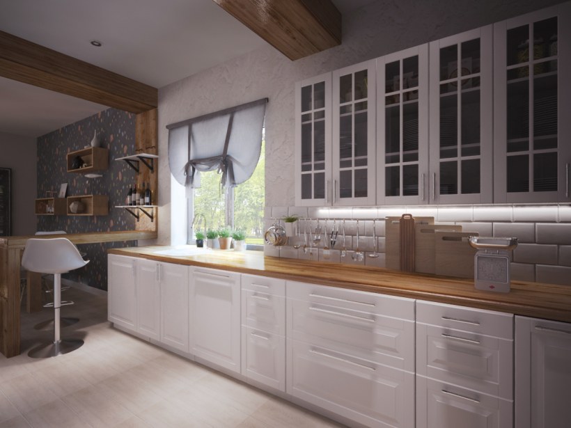 Кухня икеа Будбин белая