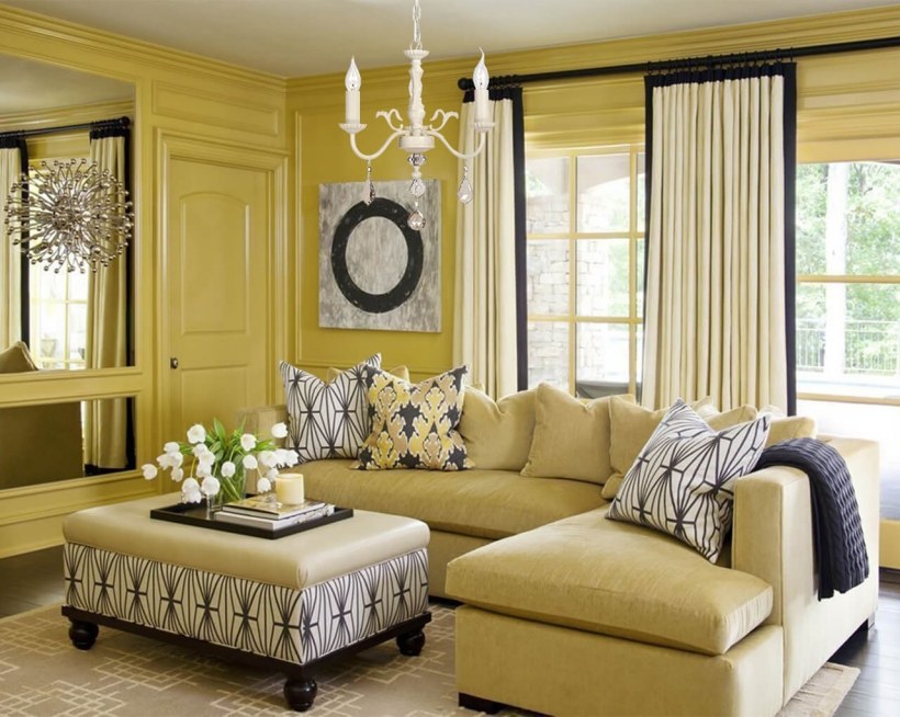 Желтый цвет в интерьере