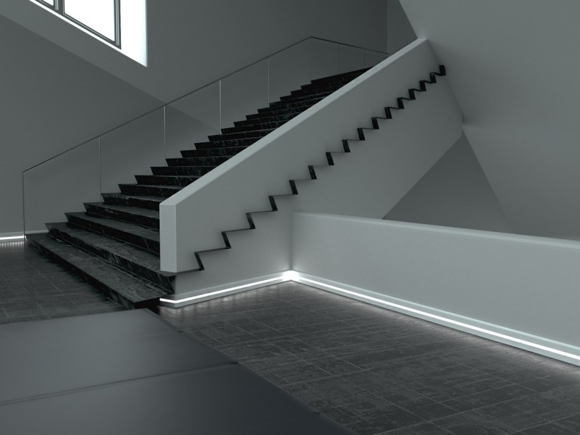 Напольный плинтус с подсветкой PN 050 led Евровуд