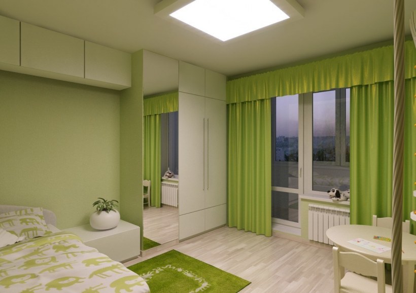 Фисташковая спальня для мальчика
