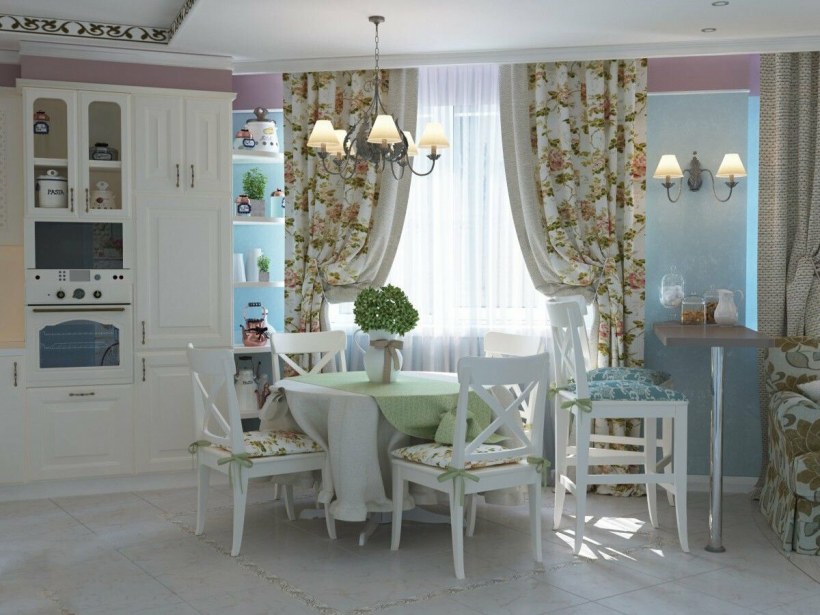 Кухня-гостиная в стиле Прованс