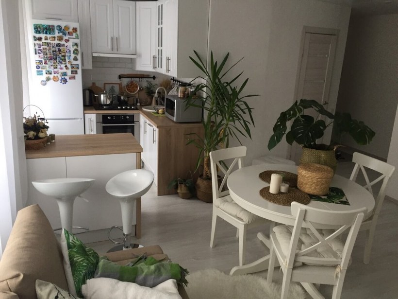 Объединение маленькой кухни с комнатой