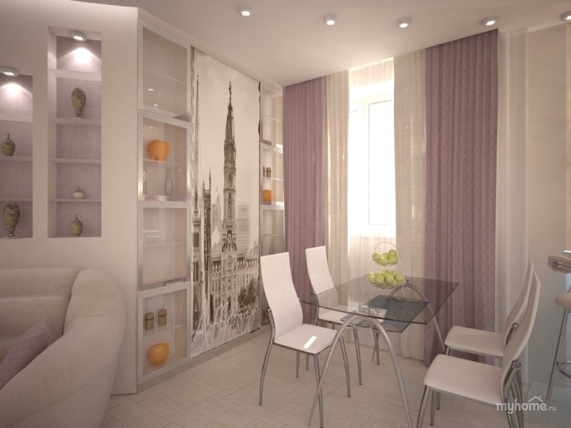 Гостиная со столовой в хрущевке