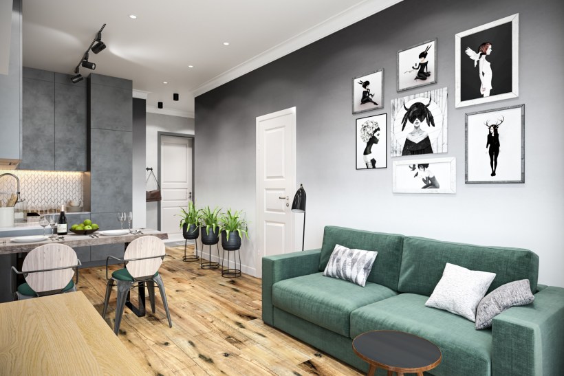 Кухня гостиная в стиле Эклектика