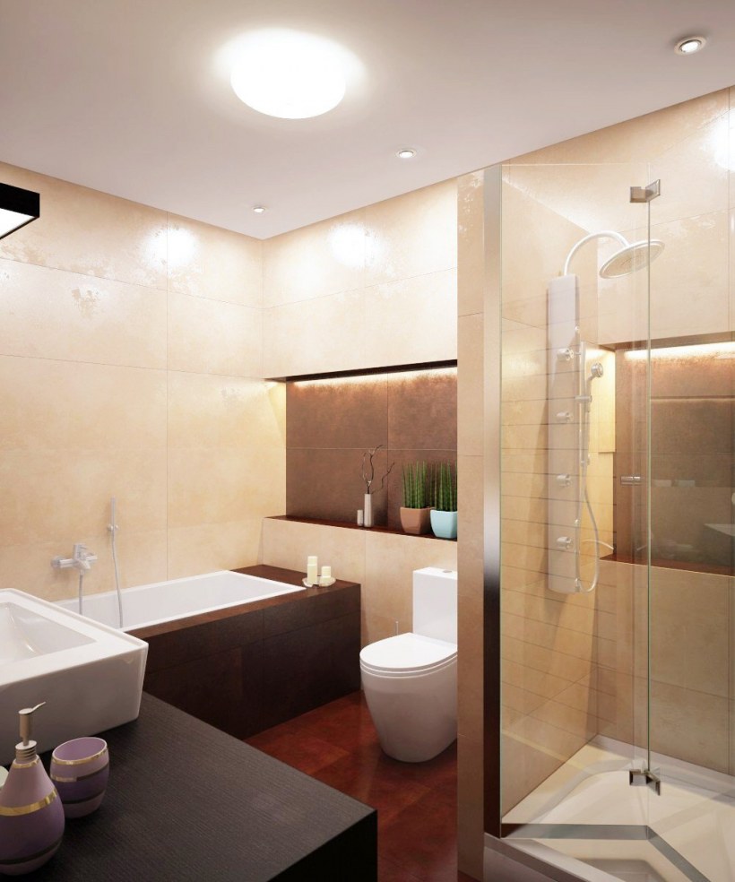 Освещение в небольшой ванной