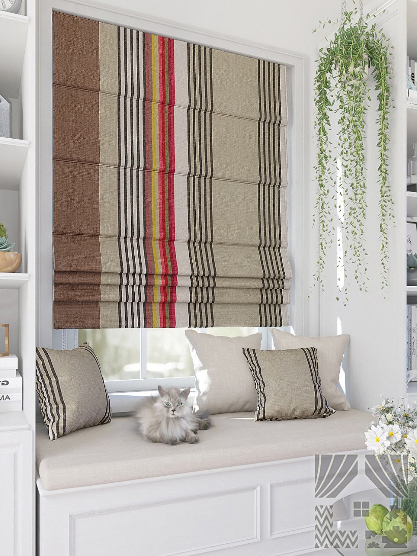 Римские шторы в классическом интерьере