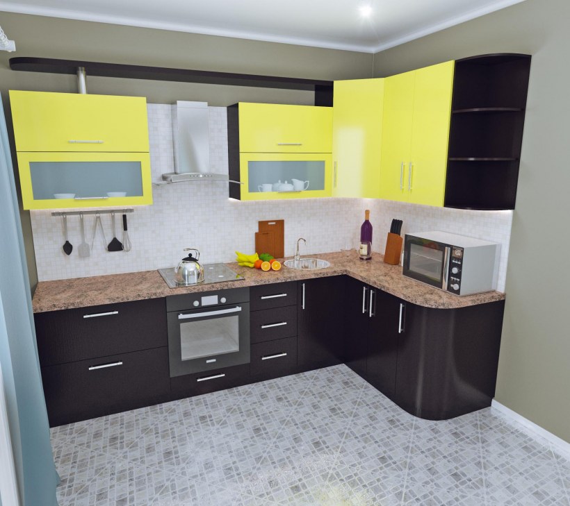 Кухонный гарнитур двухцветный