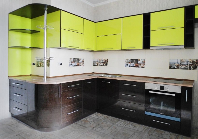 Кухня лайм угловая