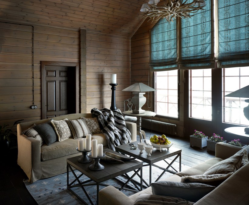Интерьеры загородных деревянных домов