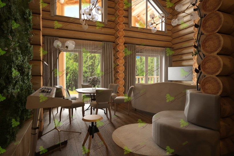 Кухня в дачном доме со вторым светом