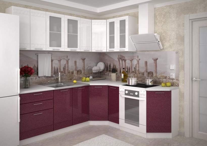 Кухня Греция Сурская мебель гранат