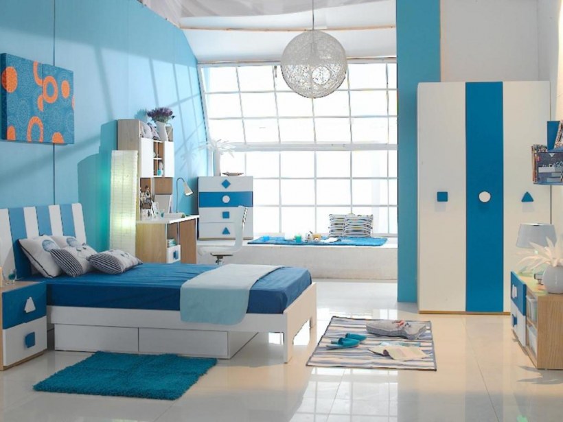 Голубой в интерьере детской