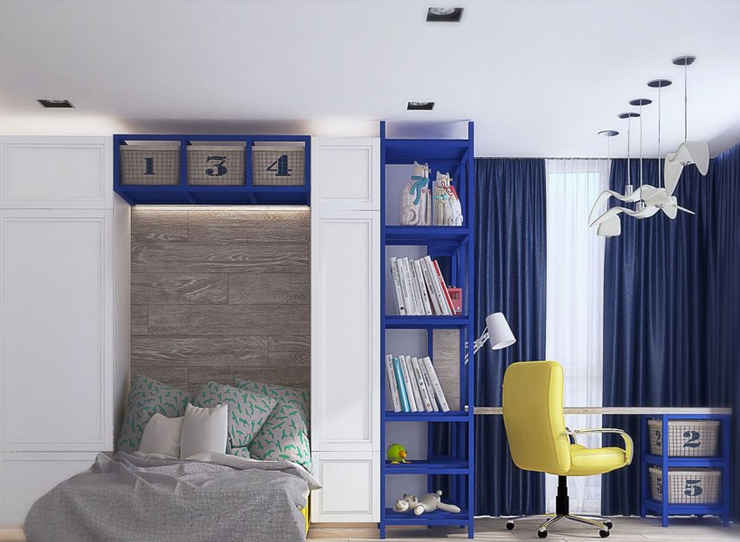 Комната для мальчика в синих тонах