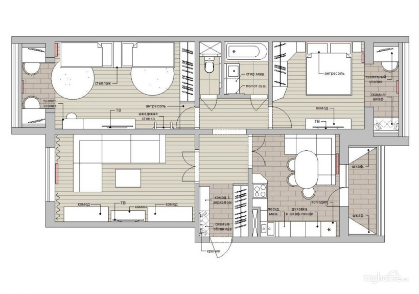 Готовый план интерьера