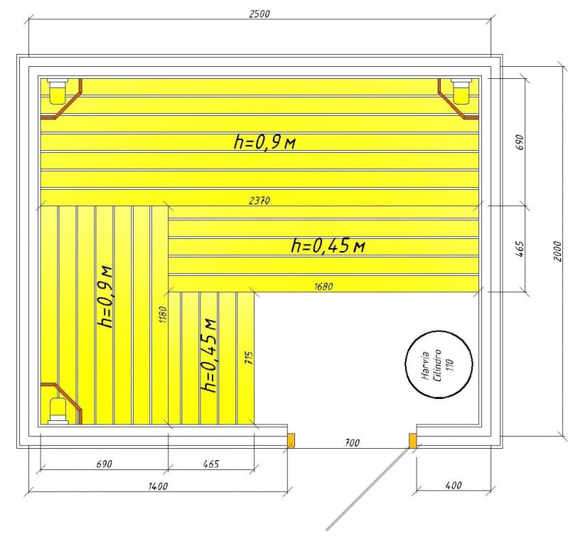Парилка 1.5 на 2 чертеж