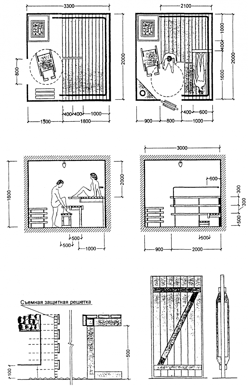 Хамам 2.1х2 чертеж