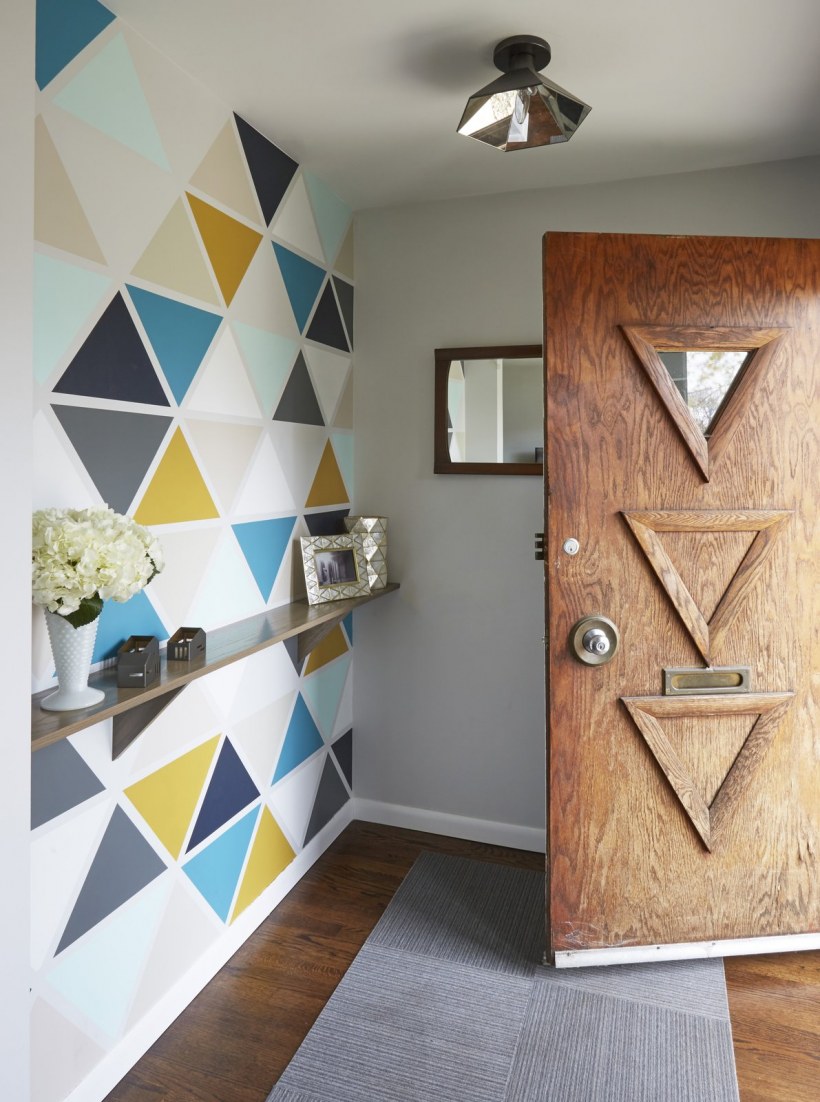 Покраска стен треугольниками