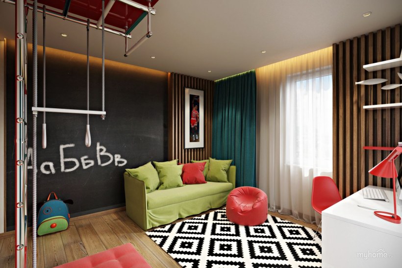 Шведская стенка в интерьере детской