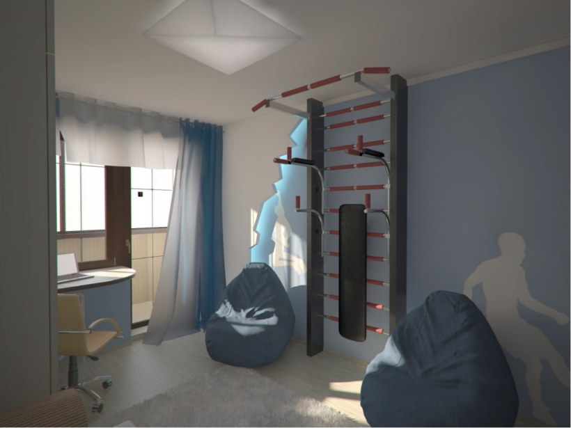 Детская комната со шведской стенкой