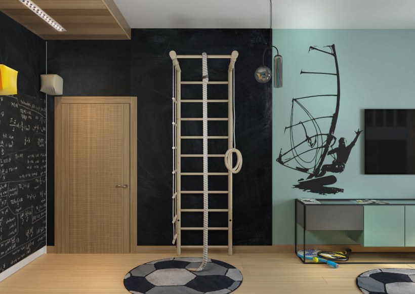 Подростковая комната со спортивным уголком