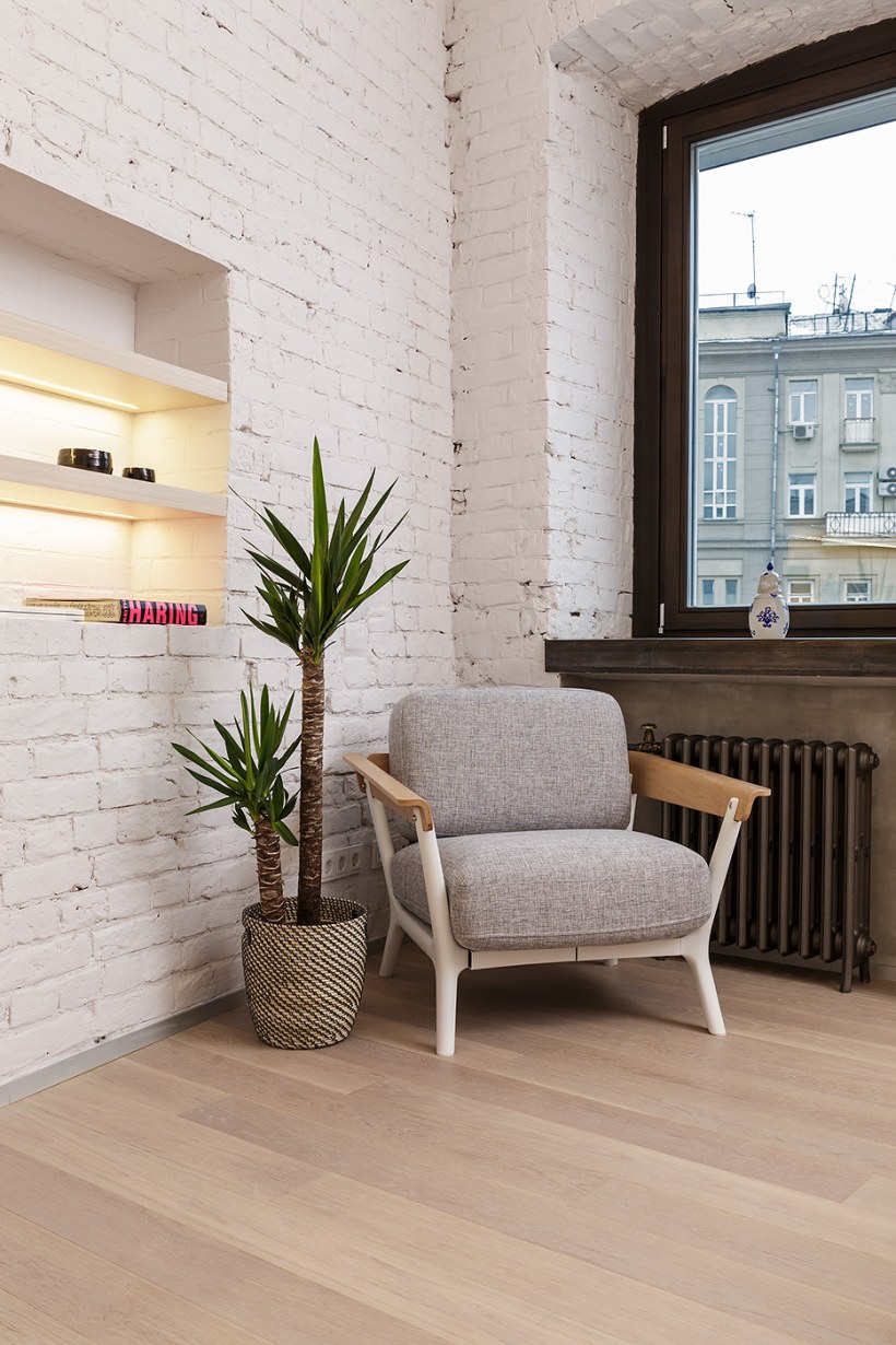 Интерьер лофт в светлых тонах