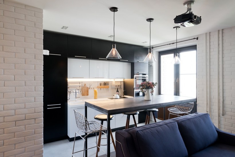 Кухня гостиная лофт икеа