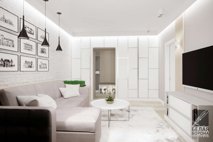 Квартира в стиле лофт в светлых тонах