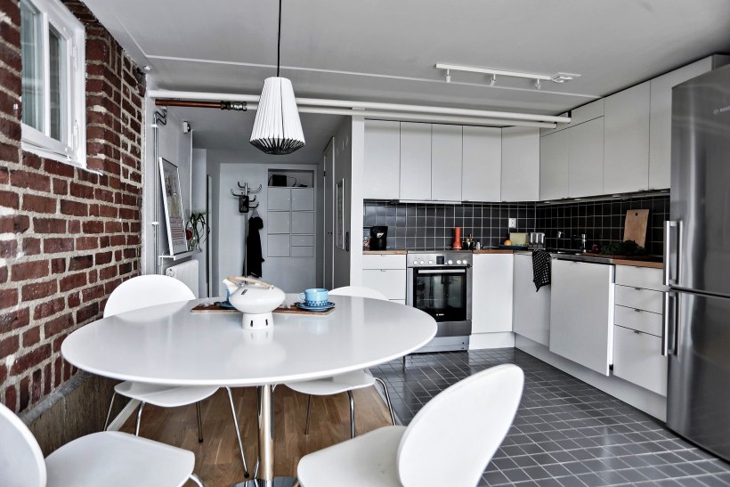 Кухня лофт белая