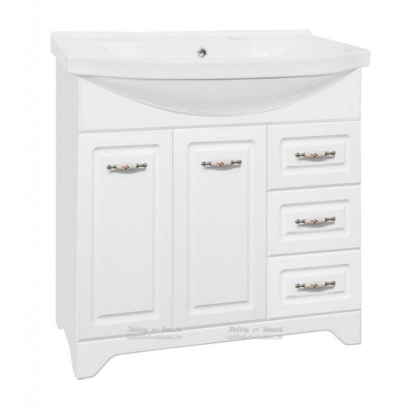 Тумба с раковиной Style line Олеандр-2 100 белая