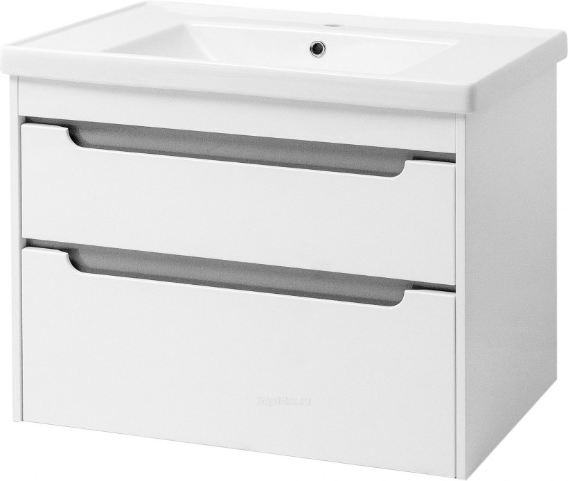 Комплект тумба Эмилия White 80 с умывальником "Кантэ 80"