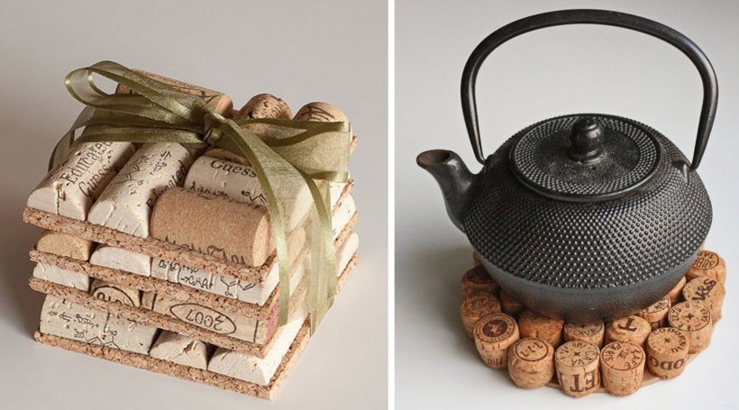 Подставка под горячее из пробок