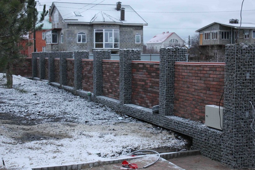 Столбы габионы для забора