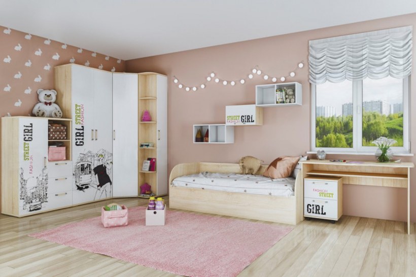 Детская Сенди кровать с ящиками кр-01 сонома