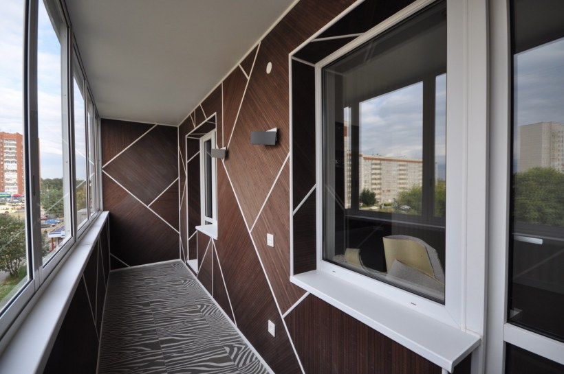 Отделка балкона венге