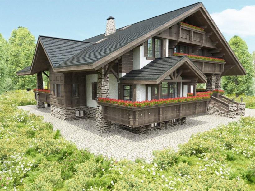 Одноэтажный Шале интерьер