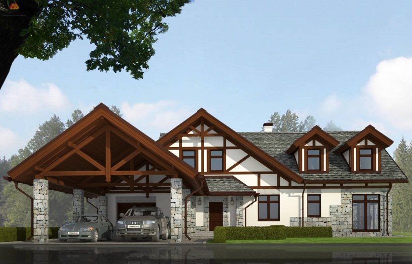 Современная двускатная крыша