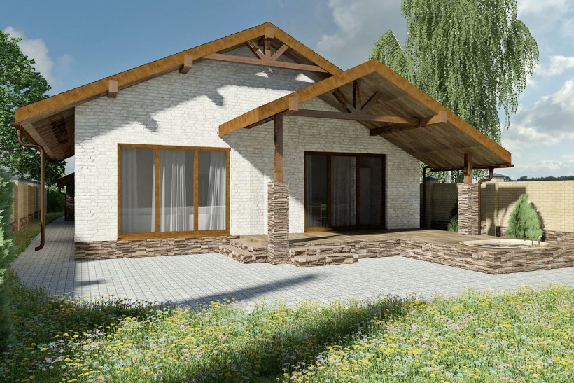 Дом с двухуровневой крышей