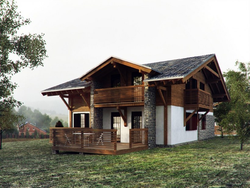 Шале Скандинавский стиль фасад