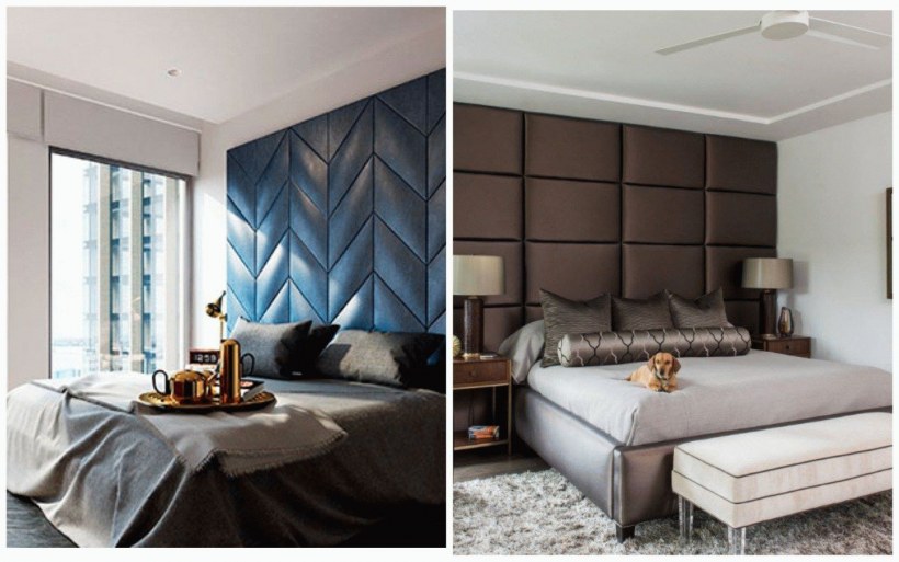 Мягкое изголовье для кровати на стену