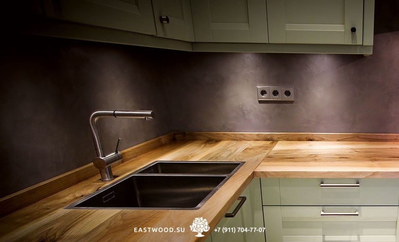 Столешница КАРЛБИ грецкий орех шпон