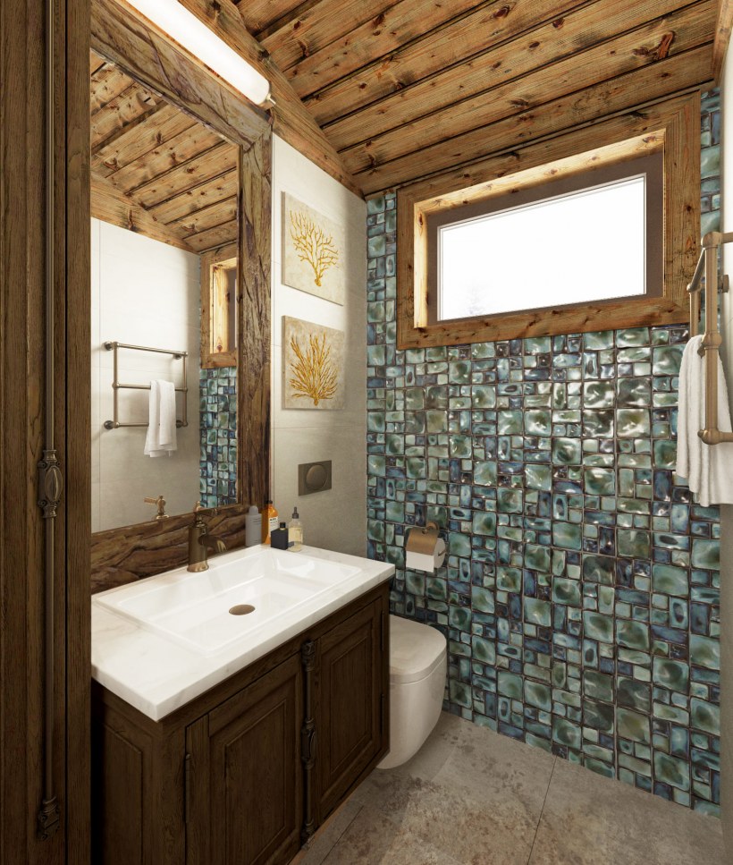 Ванные комнаты в стиле Шале