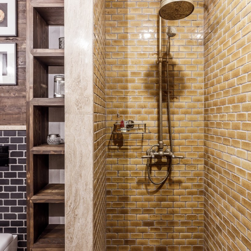 Душевая из клинкерной плитки