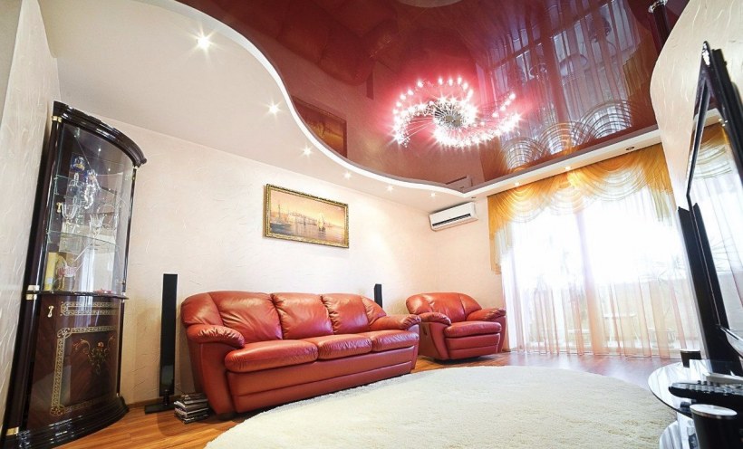 Двухуровневые натяжные потолки