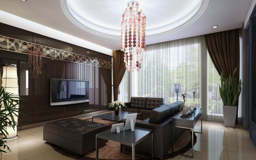 Подвесные потолки из гипсокартона зал