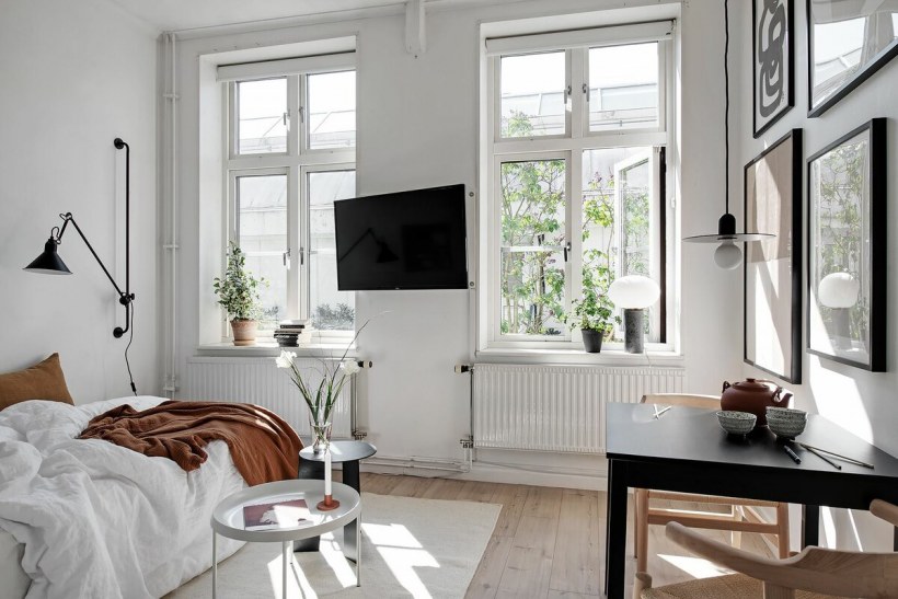 Скандинавский стиль интерьера квартира малогабаритная серые стены