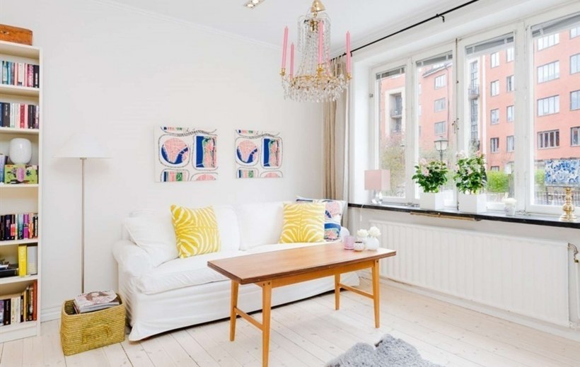 Гостиная 18 квадратов в скандинавском стиле