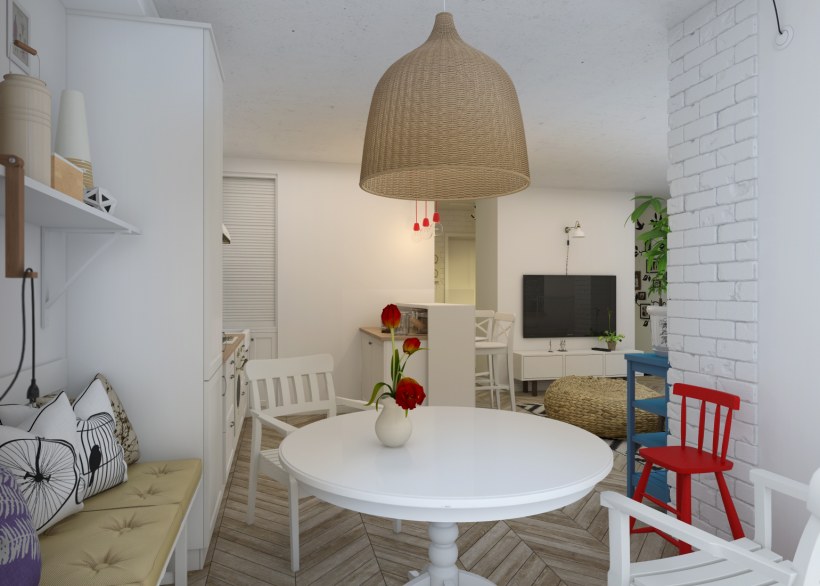 Кухня-гостиная Сканди лофт